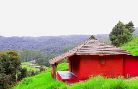 Mud house Pampadum Shola National Park Munnar